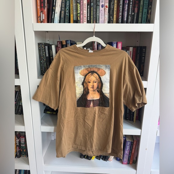 Tops - Feel love coffee brown graphic unisex T-shirt tee shirt cotton retro vintage top